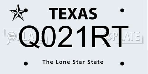 Q021RT Texas License Plate