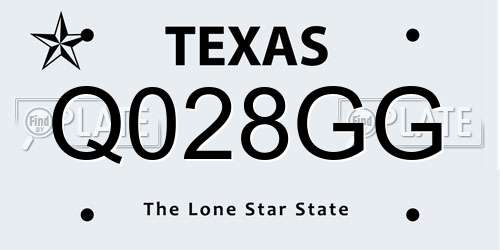 Q028GG Texas License Plate