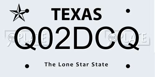 Q02DCQ Texas License Plate