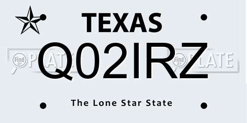 Q02IRZ Texas License Plate
