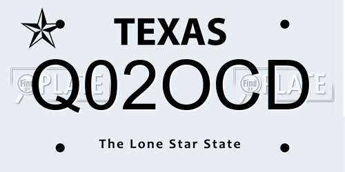 Q02OCD Texas License Plate