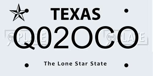 Q02OCO Texas License Plate