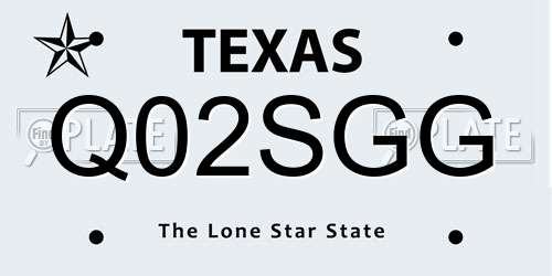 Q02SGG Texas License Plate