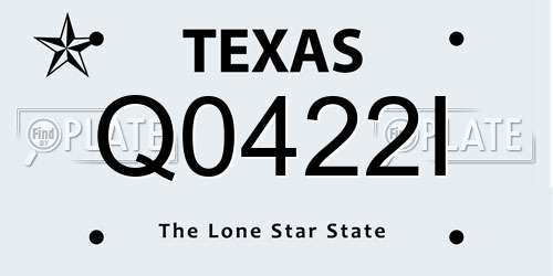 Q0422I Texas License Plate
