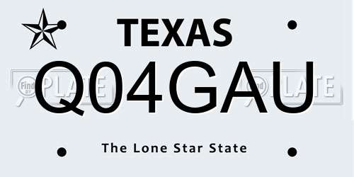 Q04GAU Texas License Plate