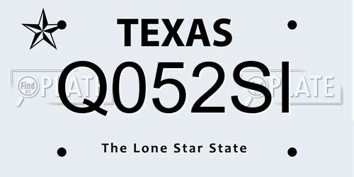 Q052SI Texas License Plate