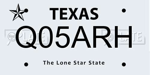 Q05ARH Texas License Plate