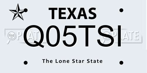 Q05TSI Texas License Plate