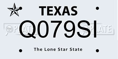 Q079SI Texas License Plate