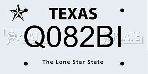 Q082BI Texas License Plate