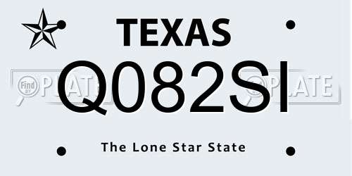 Q082SI Texas License Plate