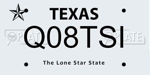 Q08TSI Texas License Plate