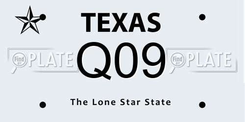 Q09 Texas License Plate