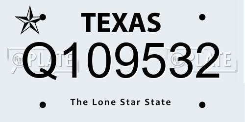 Q109532 Texas License Plate