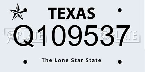 Q109537 Texas License Plate