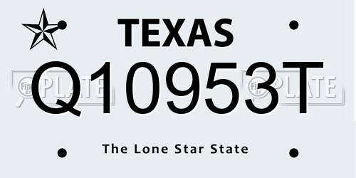 Q10953T Texas License Plate