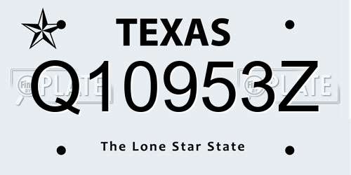 Q10953Z Texas License Plate