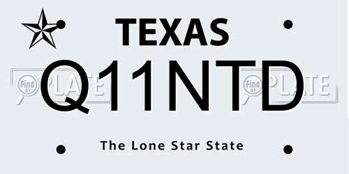 Q11NTD Texas License Plate