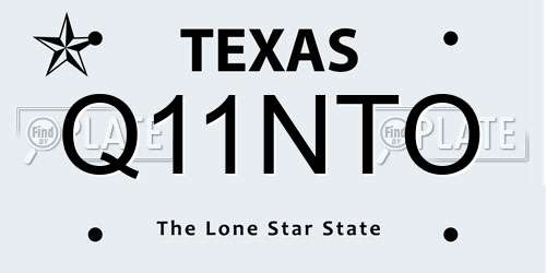 Q11NTO Texas License Plate