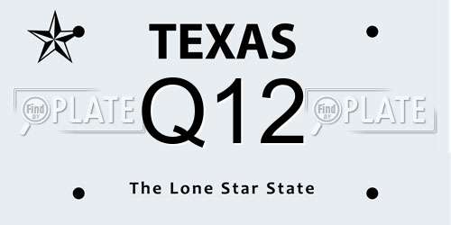 Q12 Texas License Plate