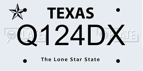 Q124DX Texas License Plate