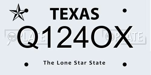 Q124OX Texas License Plate