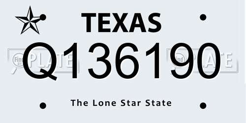 Q136190 Texas License Plate