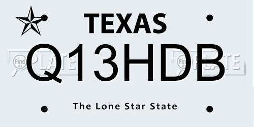 Q13HDB Texas License Plate