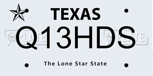 Q13HDS Texas License Plate