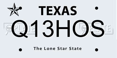 Q13HOS Texas License Plate