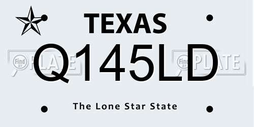 Q145LD Texas License Plate
