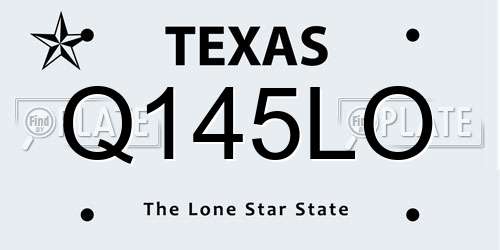 Q145LO Texas License Plate