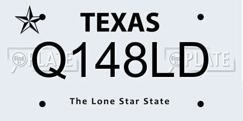 Q148LD Texas License Plate