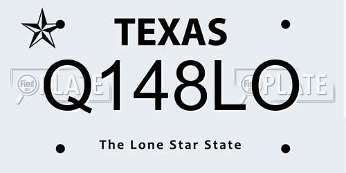 Q148LO Texas License Plate