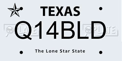 Q14BLD Texas License Plate