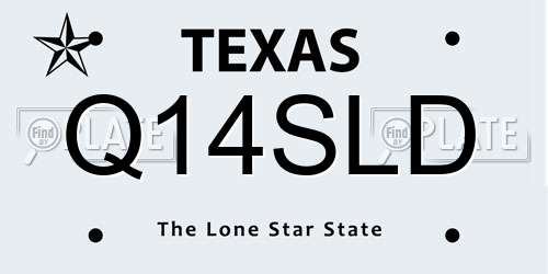 Q14SLD Texas License Plate