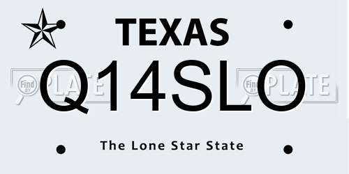 Q14SLO Texas License Plate