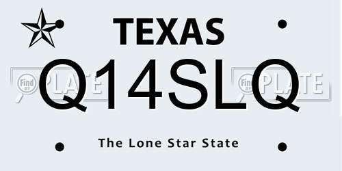 Q14SLQ Texas License Plate