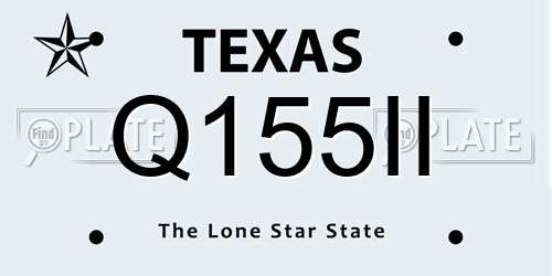 Q155II Texas License Plate