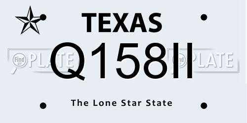 Q158II Texas License Plate