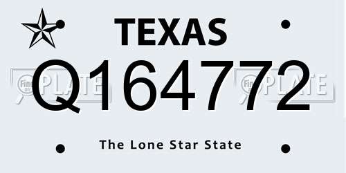 Q164772 Texas License Plate