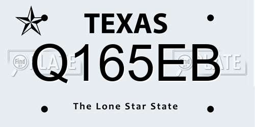 Q165EB Texas License Plate