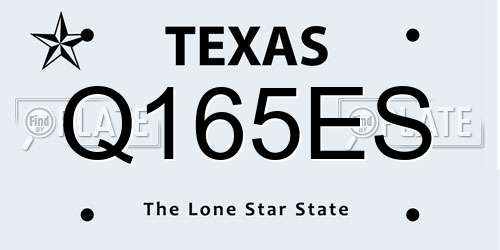 Q165ES Texas License Plate