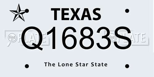 Q1683S Texas License Plate