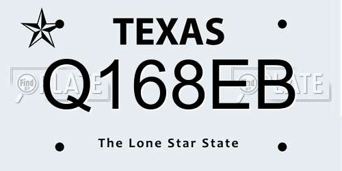 Q168EB Texas License Plate