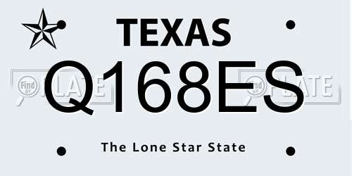 Q168ES Texas License Plate