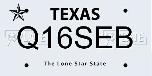 Q16SEB Texas License Plate