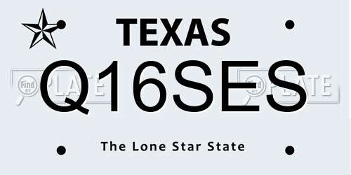 Q16SES Texas License Plate