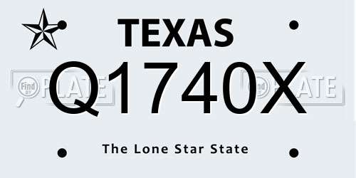 Q1740X Texas License Plate