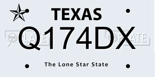 Q174DX Texas License Plate